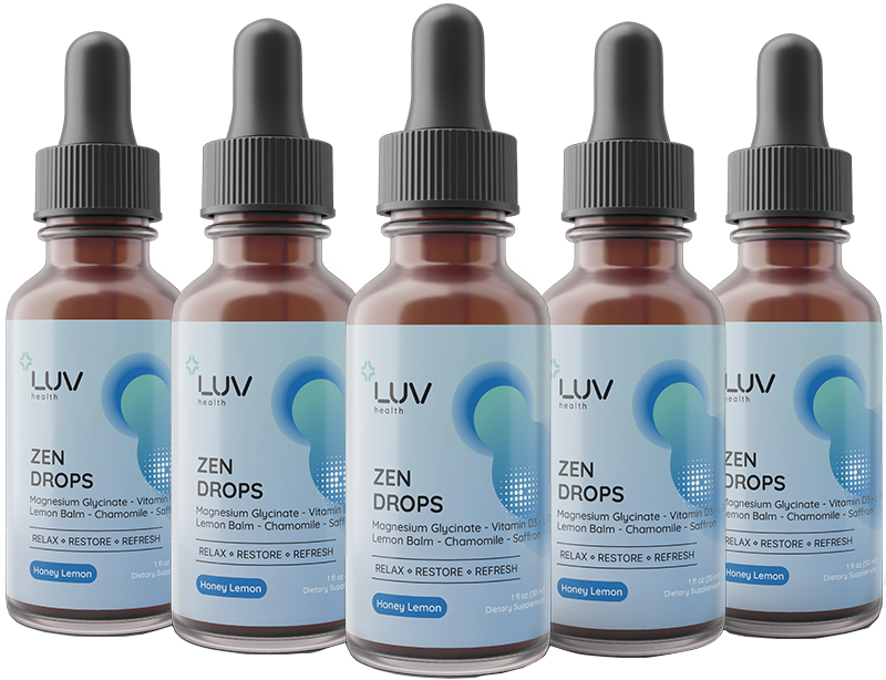 LUV Zen Drops — 5 bottles of sublingual cortisol reset liquid